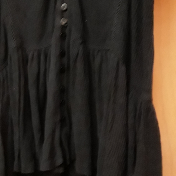 Free People Black Lace Button Peasant Top Set To Stun S P New Tags - Picture 12 of 16